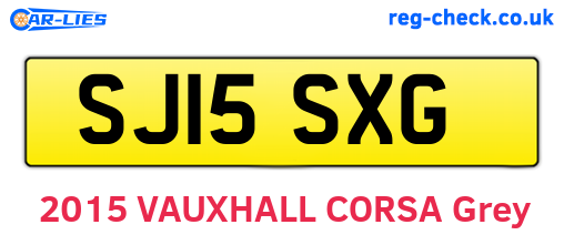 SJ15SXG are the vehicle registration plates.