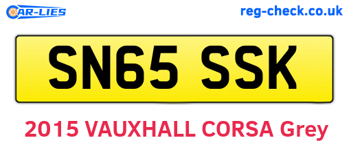 SN65SSK are the vehicle registration plates.