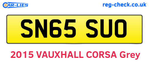 SN65SUO are the vehicle registration plates.