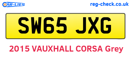 SW65JXG are the vehicle registration plates.