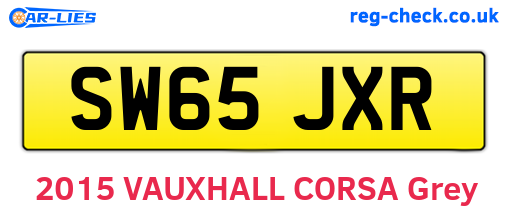 SW65JXR are the vehicle registration plates.