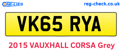 VK65RYA are the vehicle registration plates.