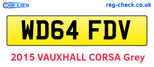 WD64FDV are the vehicle registration plates.