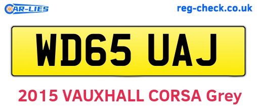 WD65UAJ are the vehicle registration plates.