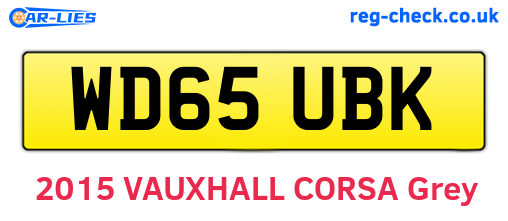 WD65UBK are the vehicle registration plates.