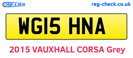 WG15HNA are the vehicle registration plates.
