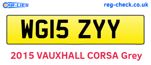 WG15ZYY are the vehicle registration plates.