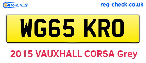 WG65KRO are the vehicle registration plates.