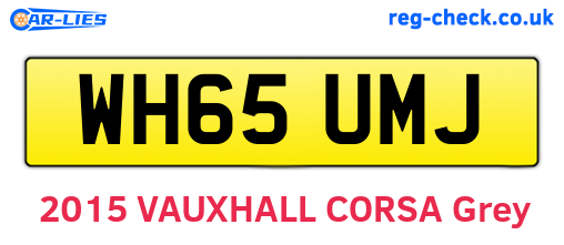 WH65UMJ are the vehicle registration plates.