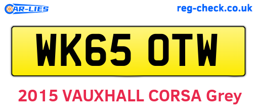 WK65OTW are the vehicle registration plates.