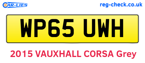 WP65UWH are the vehicle registration plates.