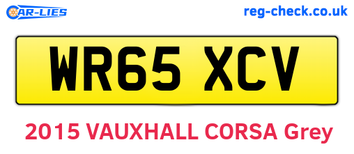 WR65XCV are the vehicle registration plates.