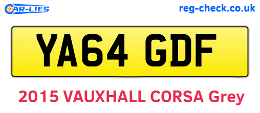 YA64GDF are the vehicle registration plates.