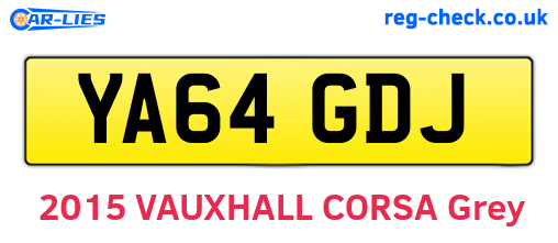 YA64GDJ are the vehicle registration plates.