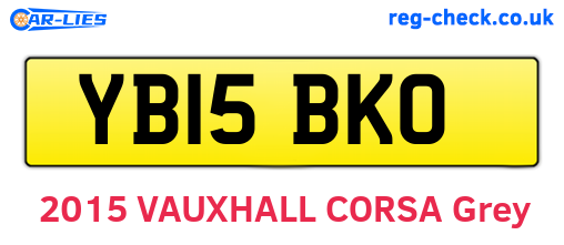 YB15BKO are the vehicle registration plates.
