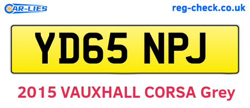 YD65NPJ are the vehicle registration plates.