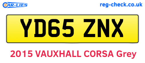 YD65ZNX are the vehicle registration plates.