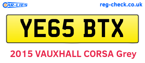 YE65BTX are the vehicle registration plates.