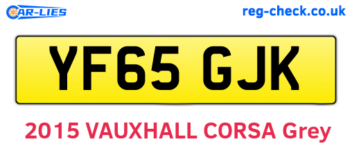 YF65GJK are the vehicle registration plates.