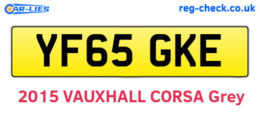 YF65GKE are the vehicle registration plates.