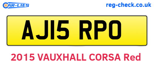AJ15RPO are the vehicle registration plates.