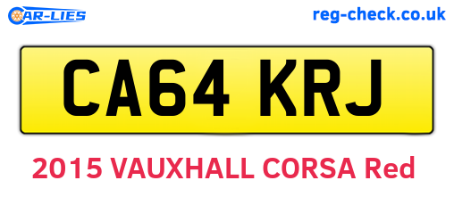 CA64KRJ are the vehicle registration plates.