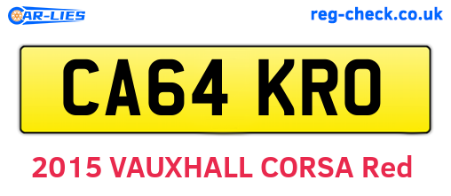 CA64KRO are the vehicle registration plates.