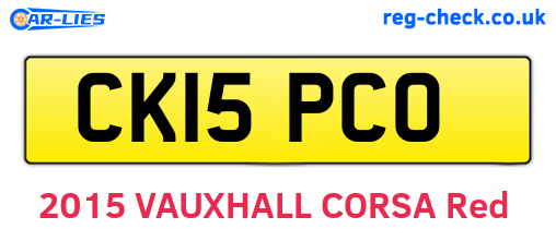 CK15PCO are the vehicle registration plates.