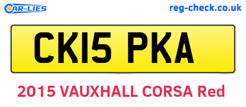 CK15PKA are the vehicle registration plates.