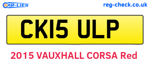 CK15ULP are the vehicle registration plates.