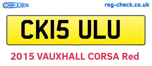 CK15ULU are the vehicle registration plates.