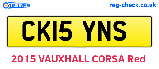CK15YNS are the vehicle registration plates.