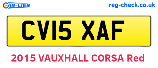 CV15XAF are the vehicle registration plates.