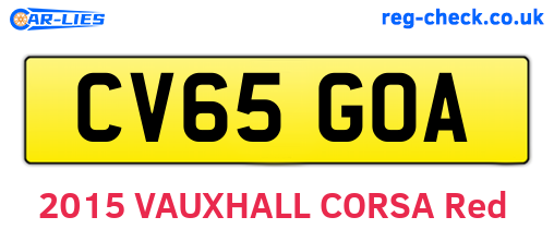 CV65GOA are the vehicle registration plates.