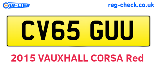 CV65GUU are the vehicle registration plates.