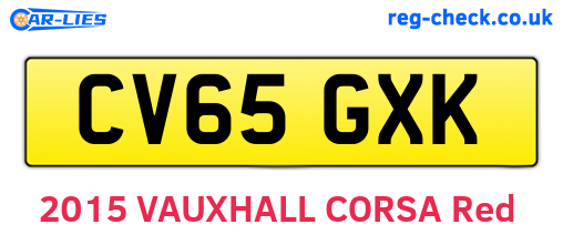 CV65GXK are the vehicle registration plates.