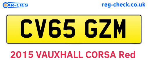CV65GZM are the vehicle registration plates.