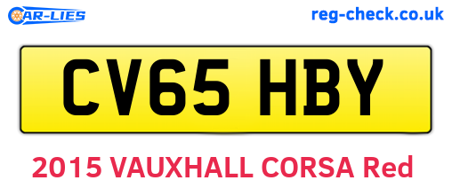 CV65HBY are the vehicle registration plates.