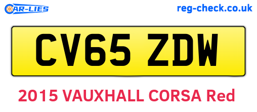 CV65ZDW are the vehicle registration plates.