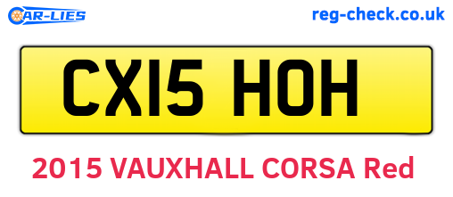CX15HOH are the vehicle registration plates.