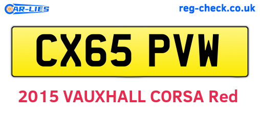 CX65PVW are the vehicle registration plates.