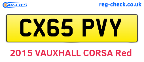 CX65PVY are the vehicle registration plates.