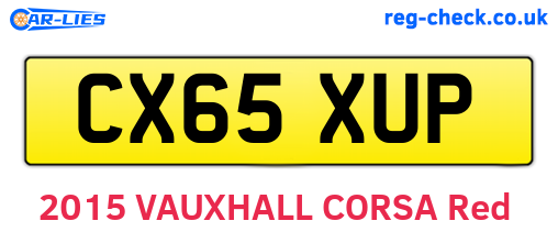 CX65XUP are the vehicle registration plates.