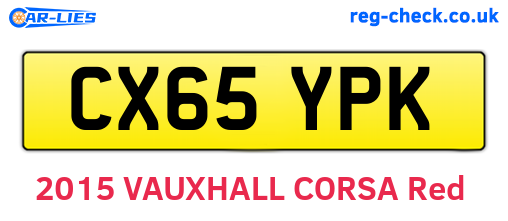 CX65YPK are the vehicle registration plates.