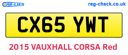 CX65YWT are the vehicle registration plates.