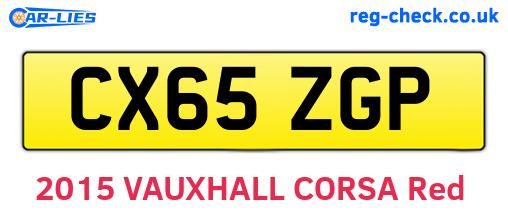 CX65ZGP are the vehicle registration plates.
