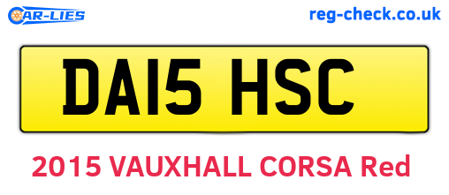DA15HSC are the vehicle registration plates.