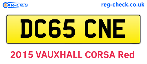 DC65CNE are the vehicle registration plates.