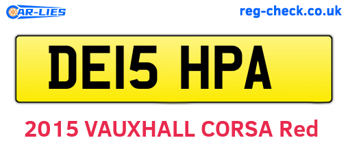 DE15HPA are the vehicle registration plates.