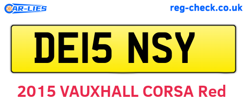 DE15NSY are the vehicle registration plates.